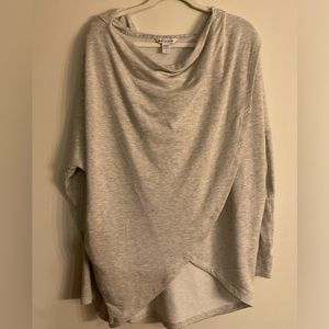 Athleta Purana Hooded Oversized Wrap Sweatshirt Light Heathered Gray XS